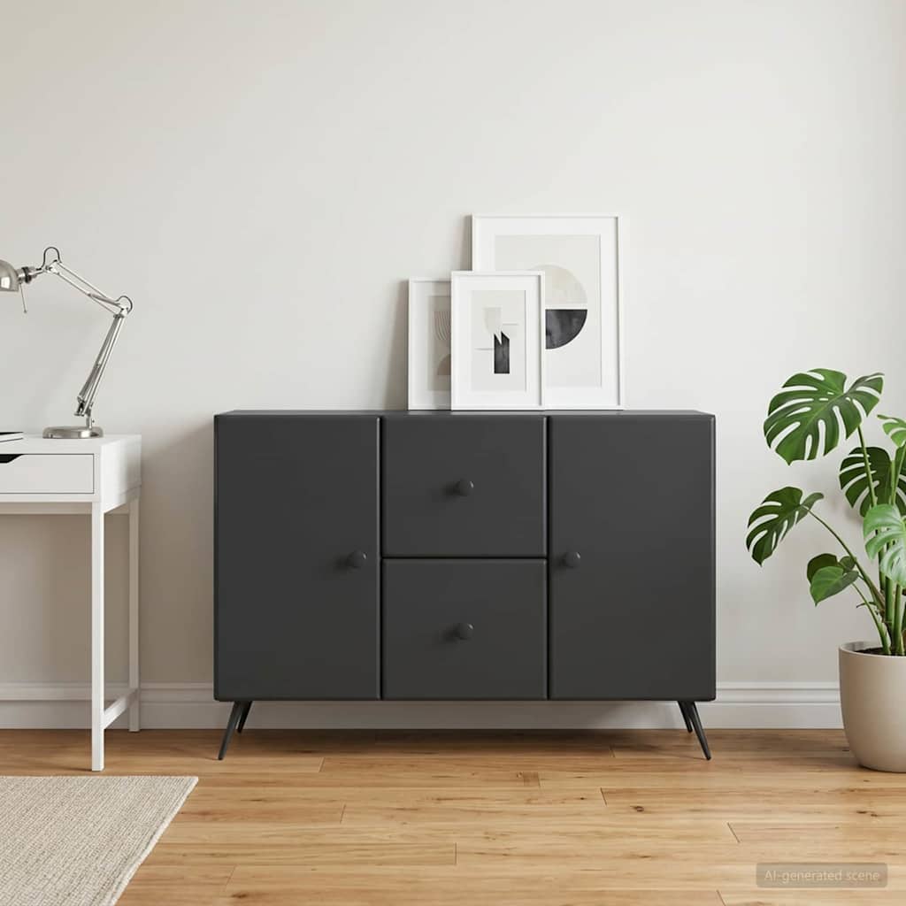 vidaXL Bufet z szufladą Czarny 89 x 34,5 x 60 cm Drewno inżynieryjne