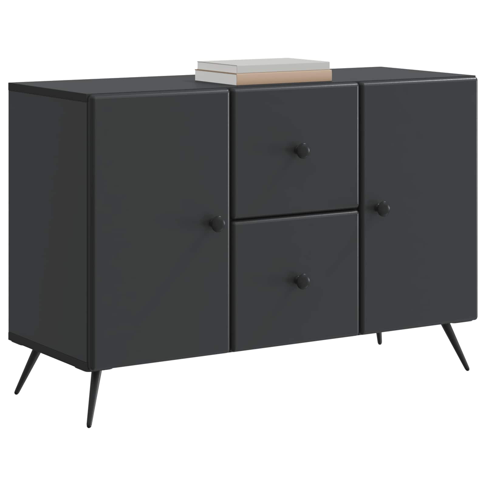 vidaXL Bufet z szufladą Czarny 89 x 34,5 x 60 cm Drewno inżynieryjne