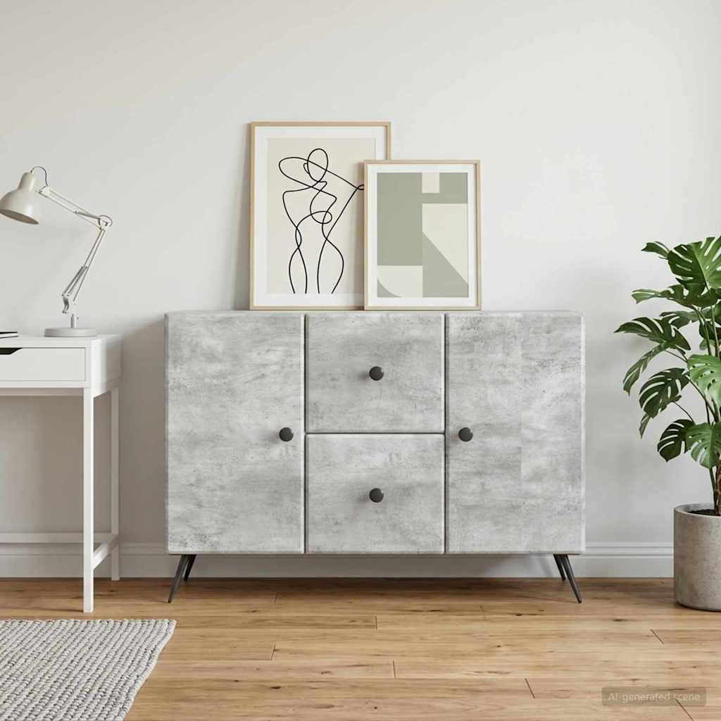 vidaXL Bufet Betonowy szary 89 x 34,5 x 60 cm Drewno inżynieryjne