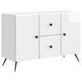 vidaXL Bufet Biały wysoki połysk 89 x 34,5 x 60 cm Drewno inżynieryjne