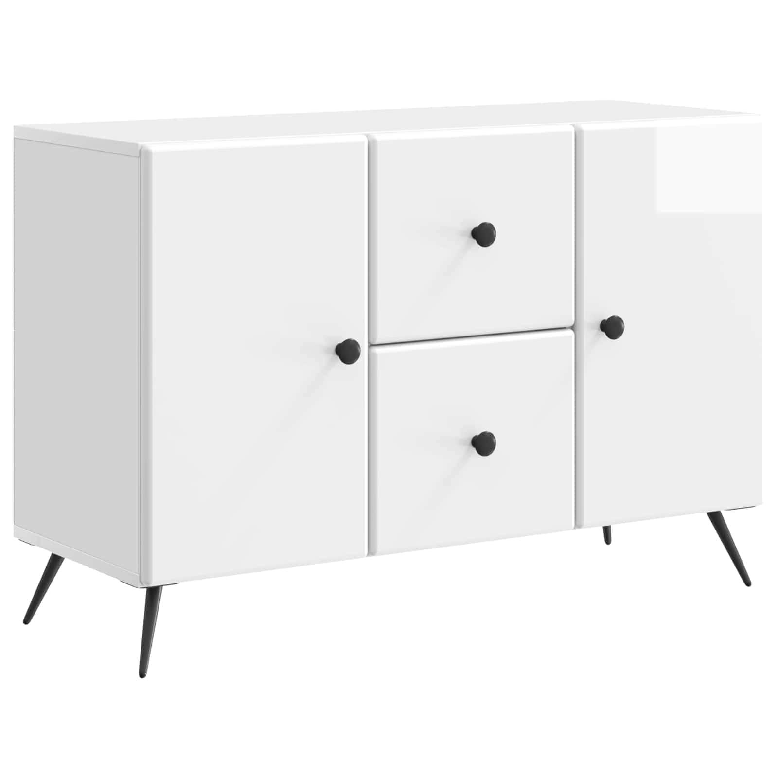 vidaXL Bufet Biały wysoki połysk 89 x 34,5 x 60 cm Drewno inżynieryjne