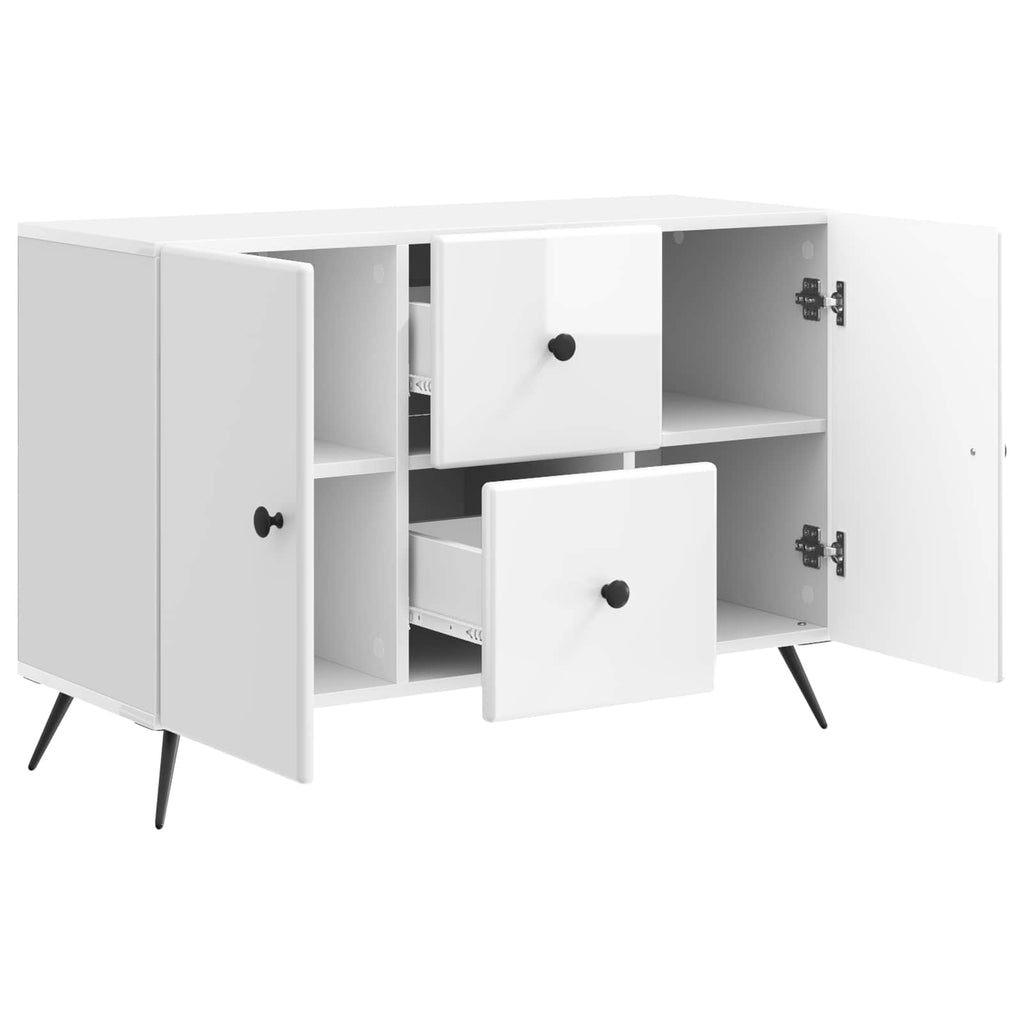vidaXL Bufet Biały wysoki połysk 89 x 34,5 x 60 cm Drewno inżynieryjne