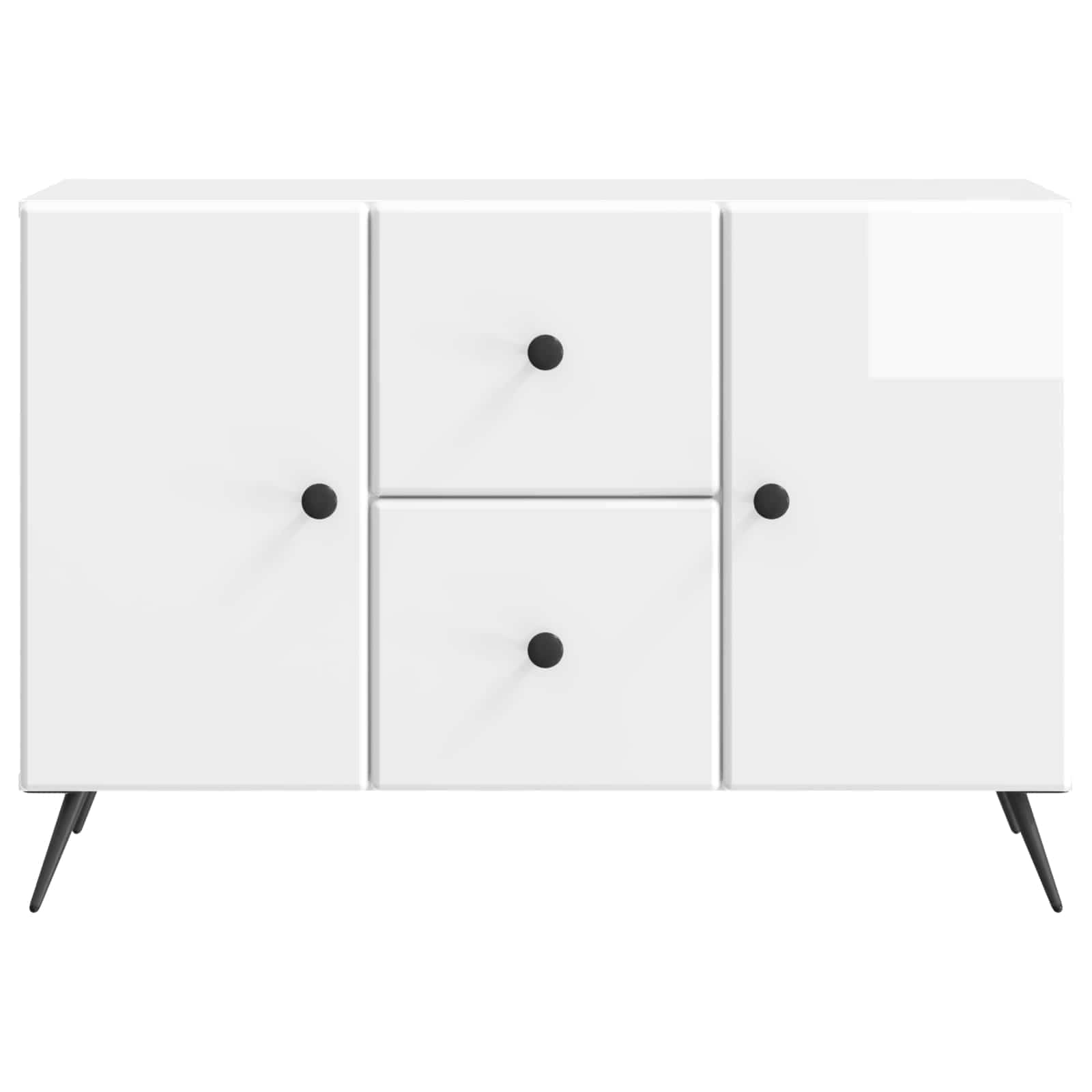 vidaXL Bufet Biały wysoki połysk 89 x 34,5 x 60 cm Drewno inżynieryjne