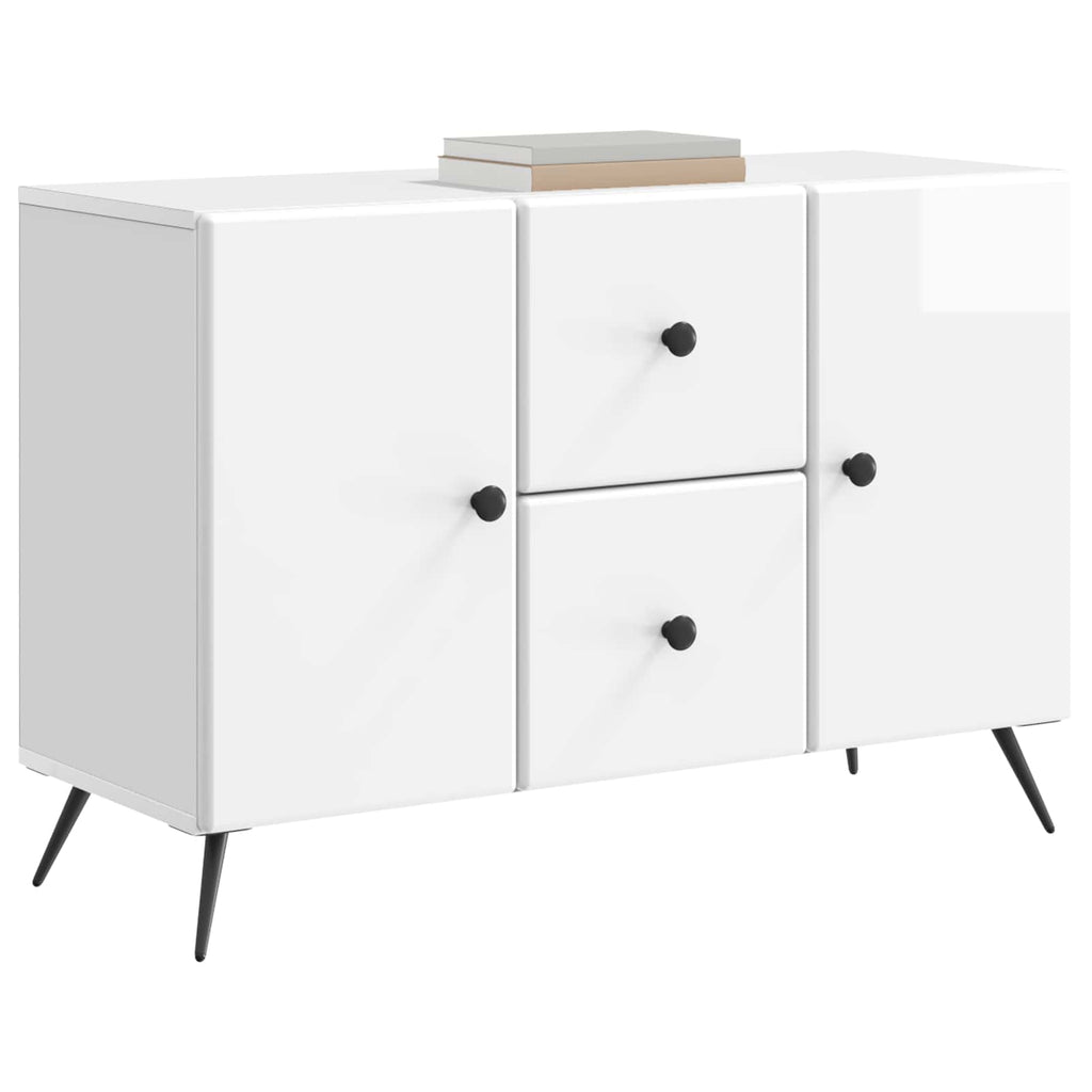 vidaXL Bufet Biały wysoki połysk 89 x 34,5 x 60 cm Drewno inżynieryjne