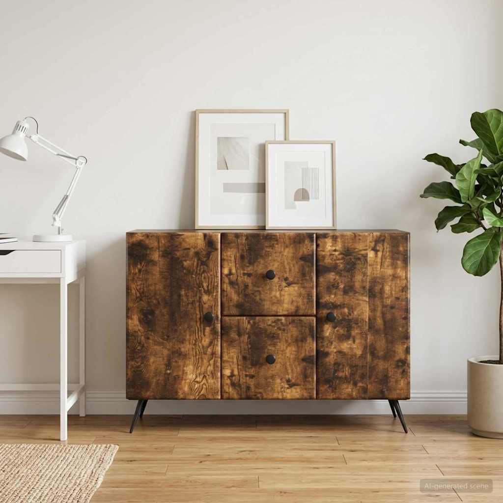 vidaXL Bufet Dąb wędzony 89 x 34,5 x 60 cm Drewno inżynieryjne