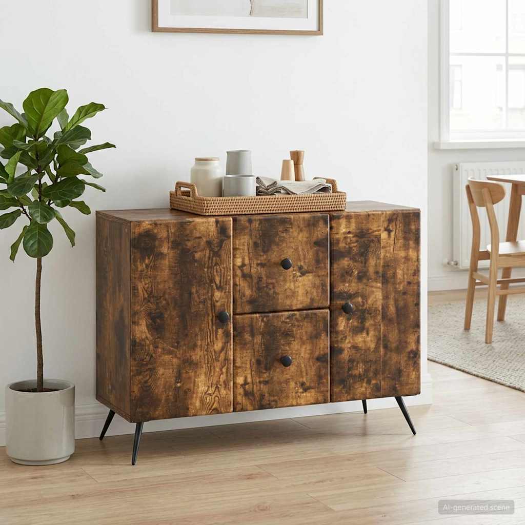 vidaXL Bufet Dąb wędzony 89 x 34,5 x 60 cm Drewno inżynieryjne