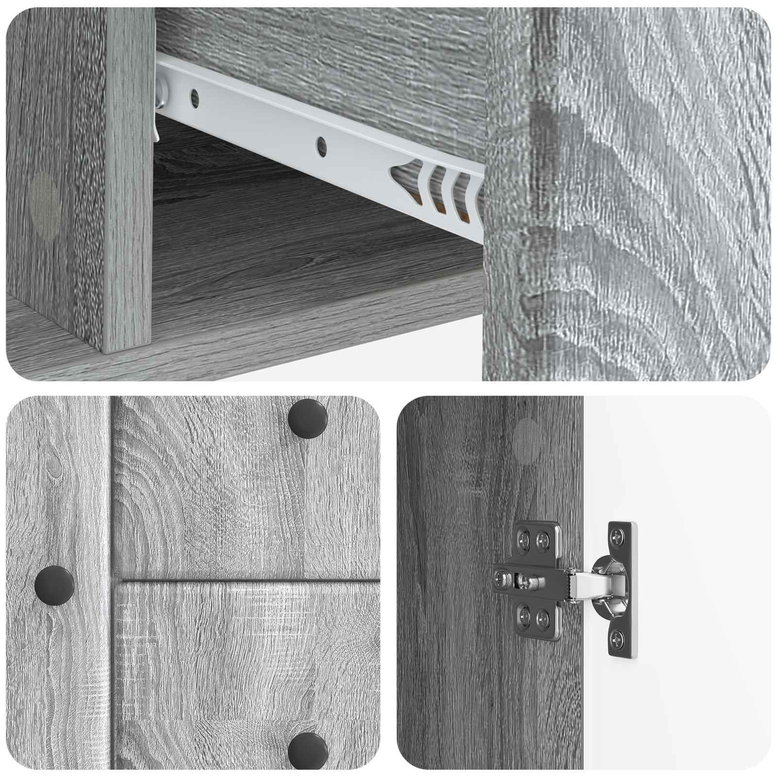 vidaXL Bufet Szary Sonoma 89 x 34,5 x 60 cm Drewno inżynieryjne