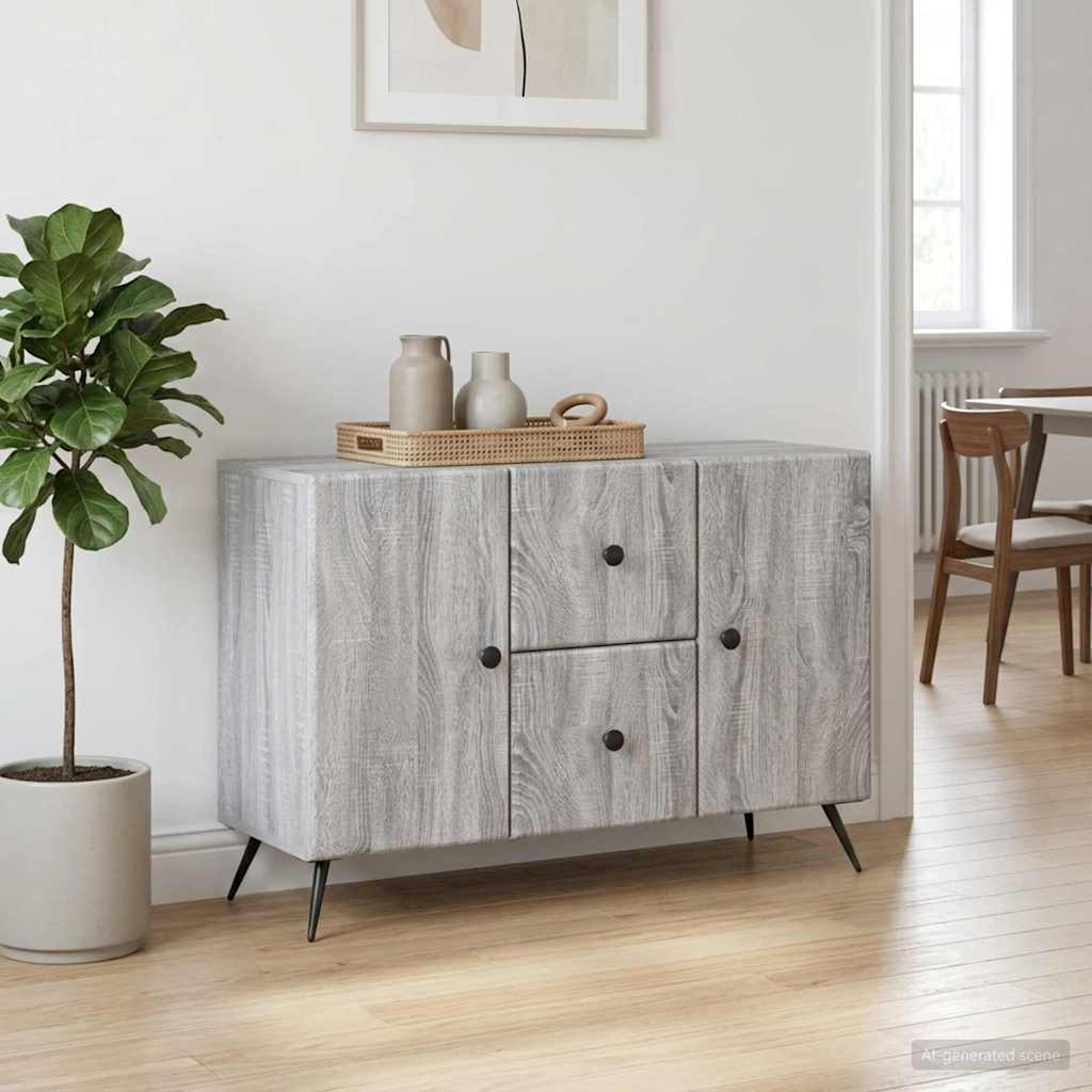 vidaXL Bufet Szary Sonoma 89 x 34,5 x 60 cm Drewno inżynieryjne