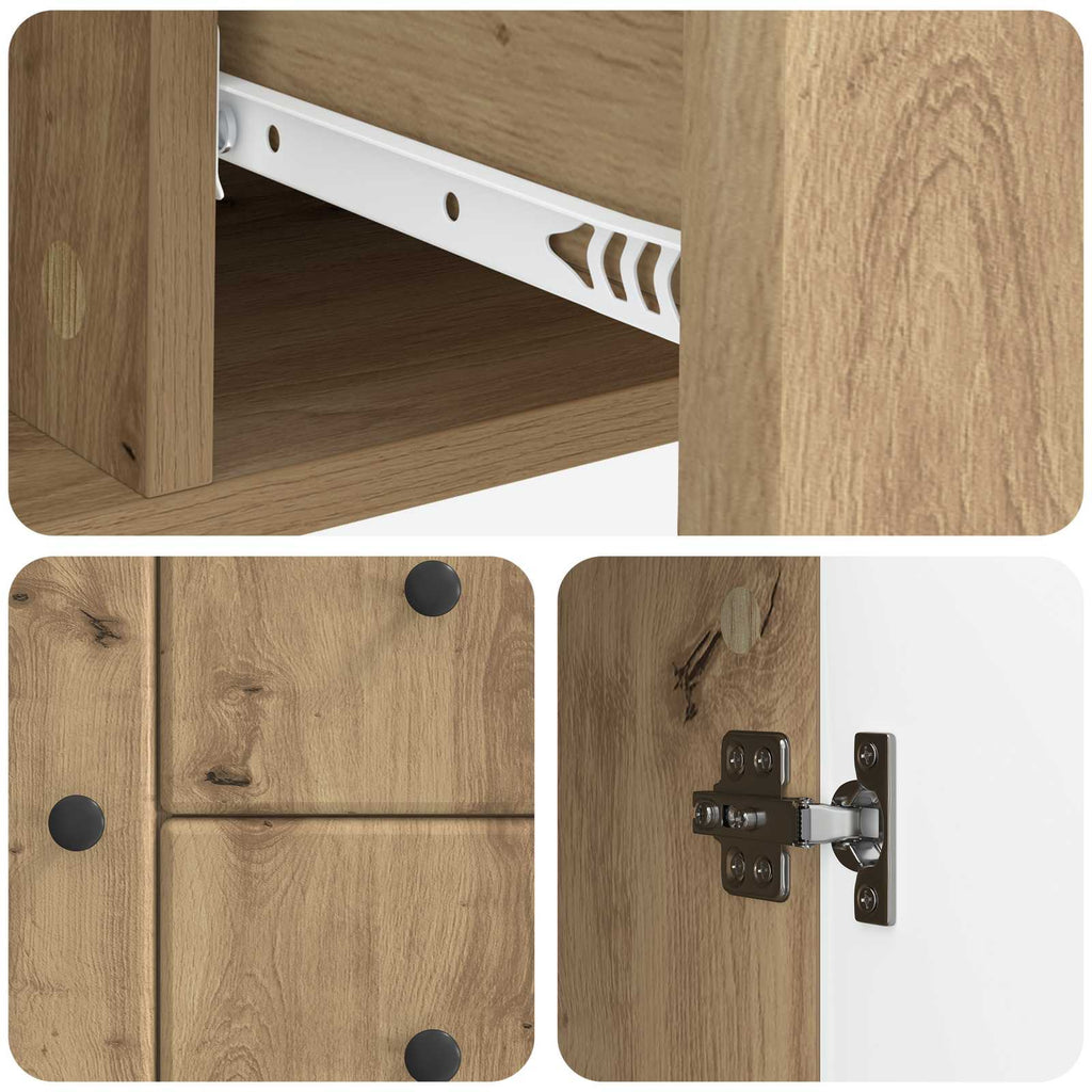 vidaXL Bufet Dąb artisan 89 x 34,5 x 60 cm Drewno inżynieryjne
