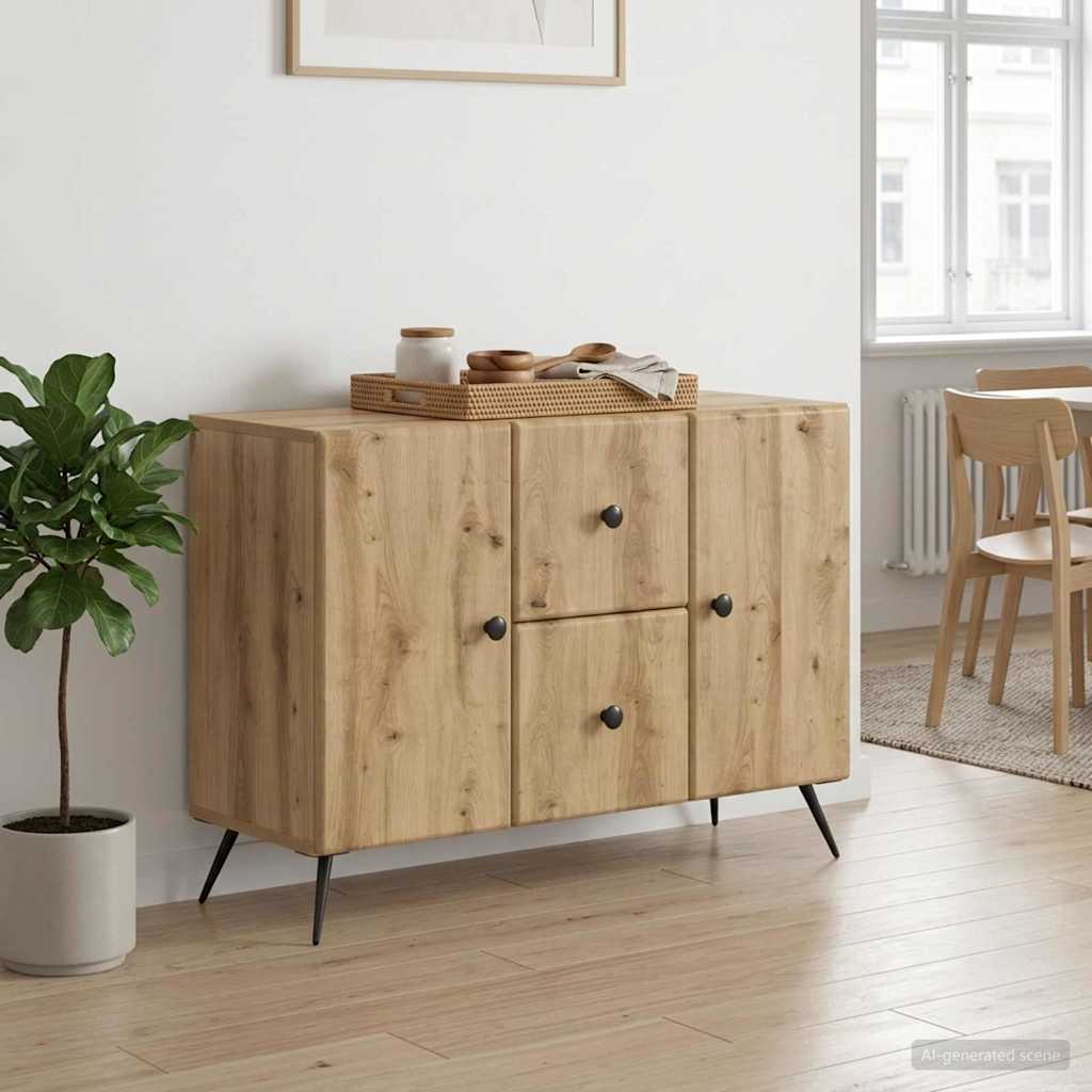 vidaXL Bufet Dąb artisan 89 x 34,5 x 60 cm Drewno inżynieryjne