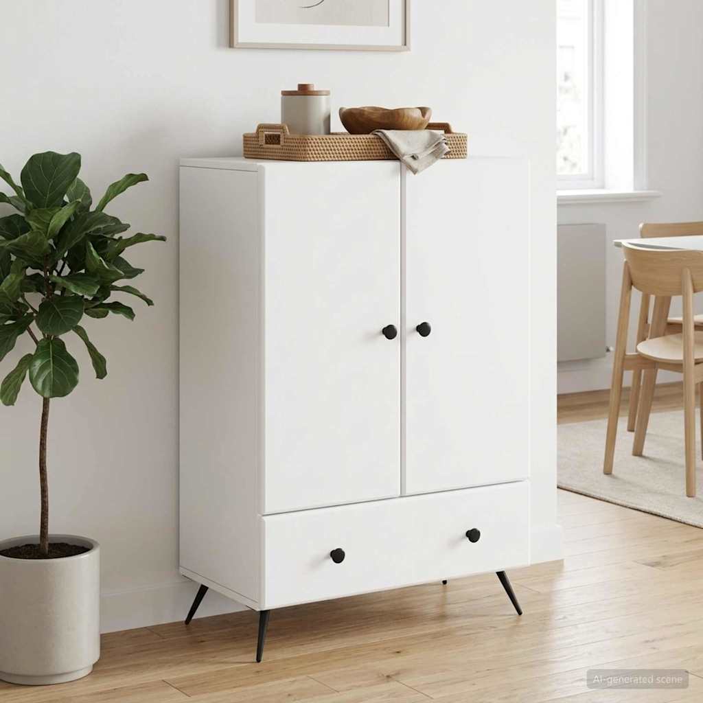 vidaXL Bufet Biały 66 x 34,5 x 95 cm Drewno inżynieryjne