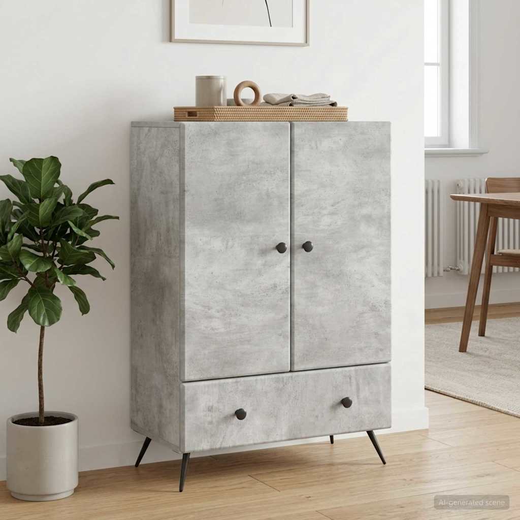 vidaXL Bufet Betonowy szary 66 x 34,5 x 95 cm Drewno inżynieryjne