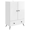 vidaXL Bufet Biały wysoki połysk 66 x 34,5 x 95 cm Drewno inżynieryjne