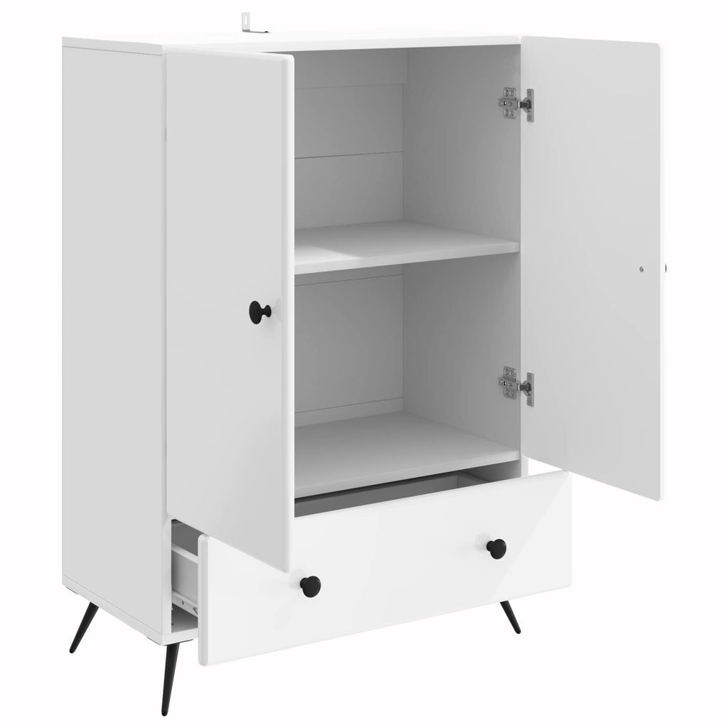 vidaXL Bufet Biały wysoki połysk 66 x 34,5 x 95 cm Drewno inżynieryjne