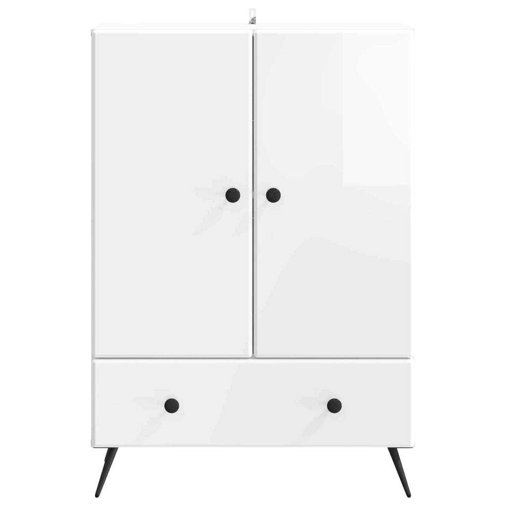 vidaXL Bufet Biały wysoki połysk 66 x 34,5 x 95 cm Drewno inżynieryjne