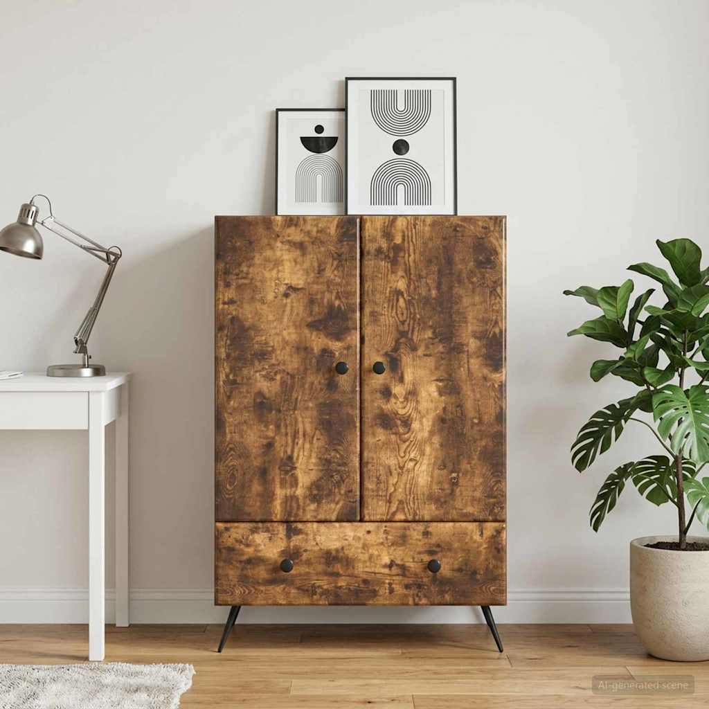 vidaXL Bufet Dąb wędzony 66 x 34,5 x 95 cm Drewno inżynieryjne