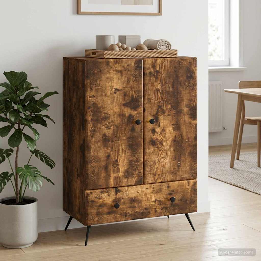 vidaXL Bufet Dąb wędzony 66 x 34,5 x 95 cm Drewno inżynieryjne