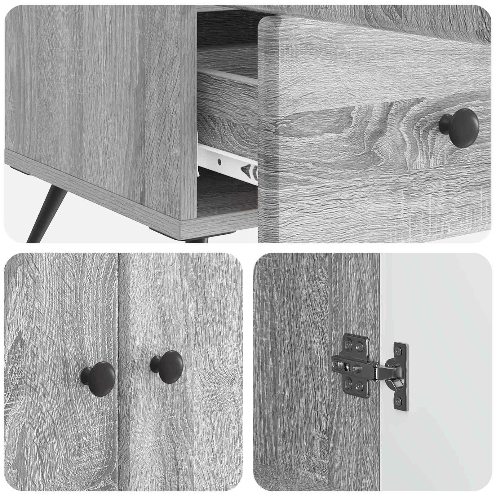 vidaXL Bufet Szary Sonoma 66 x 34,5 x 95 cm Drewno inżynieryjne