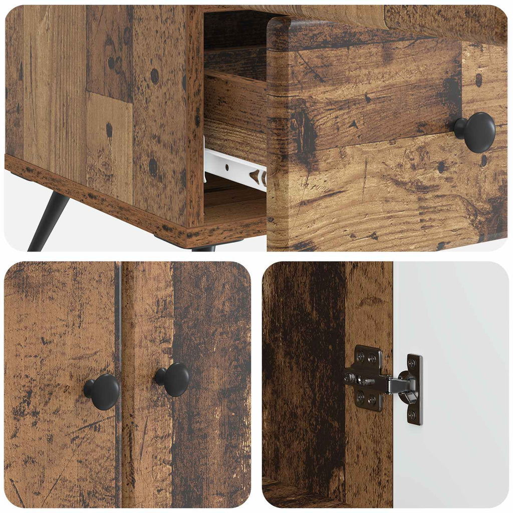 vidaXL Bufet Stare drewno 66 x 34,5 x 95 cm Drewno inżynieryjne