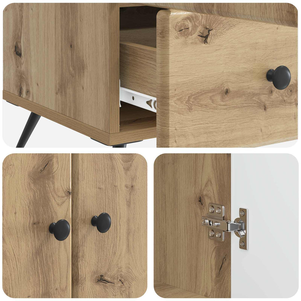 vidaXL Bufet Dąb artisan 66 x 34,5 x 95 cm Drewno inżynieryjne