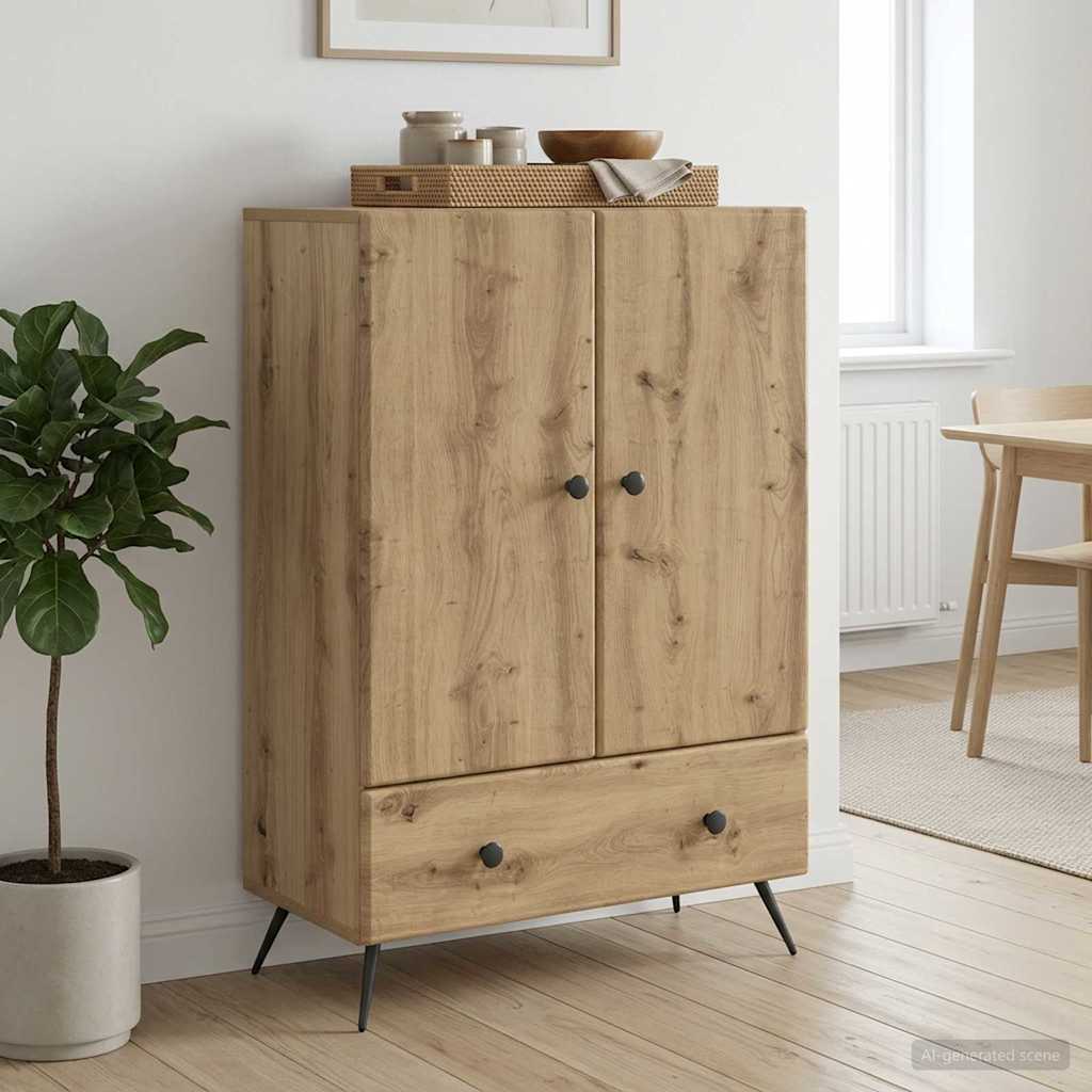 vidaXL Bufet Dąb artisan 66 x 34,5 x 95 cm Drewno inżynieryjne