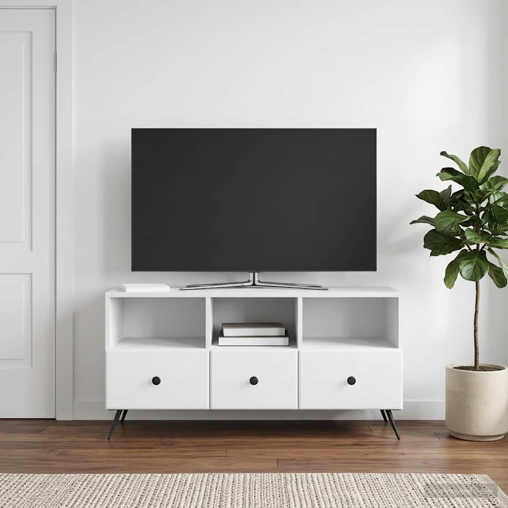 vidaXL Szafka pod telewizor z szufladą Biały 102 x 34,5 x 50 cm