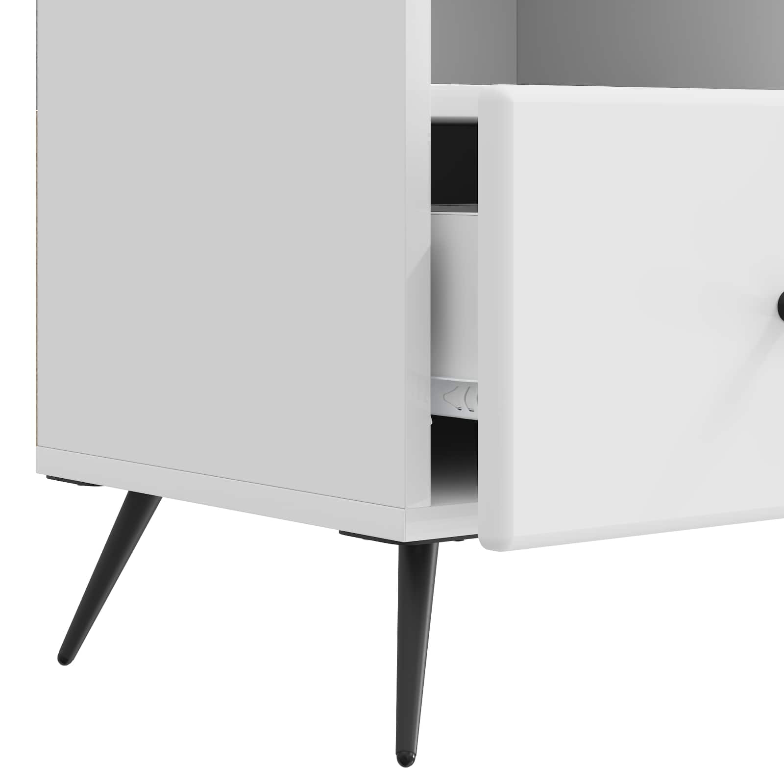 vidaXL Szafka pod telewizor Biały wysoki połysk 102 x 34,5 x 50 cm