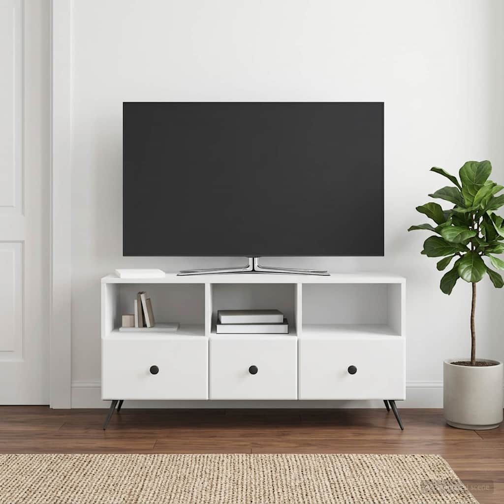 vidaXL Szafka pod telewizor Biały wysoki połysk 102 x 34,5 x 50 cm