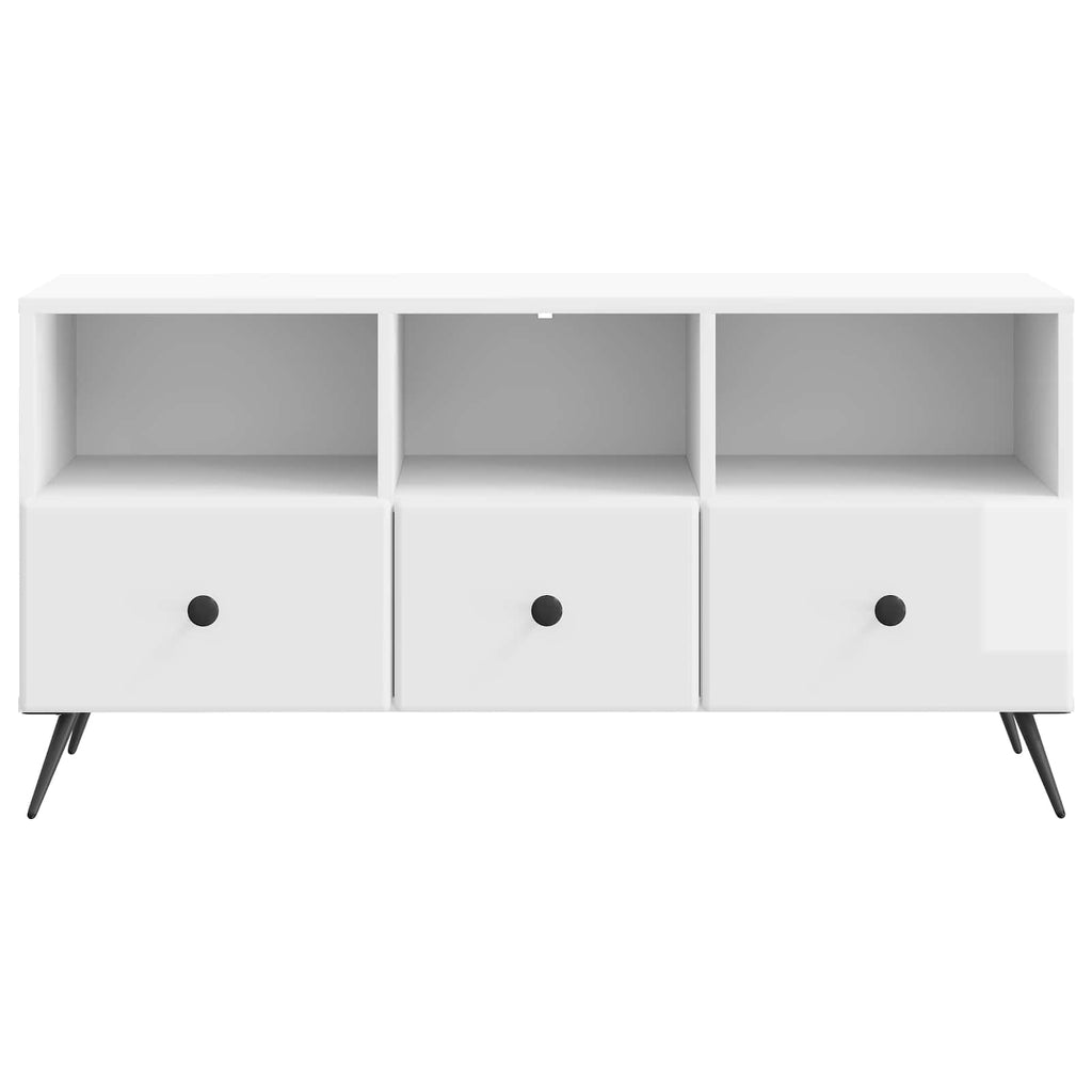 vidaXL Szafka pod telewizor Biały wysoki połysk 102 x 34,5 x 50 cm