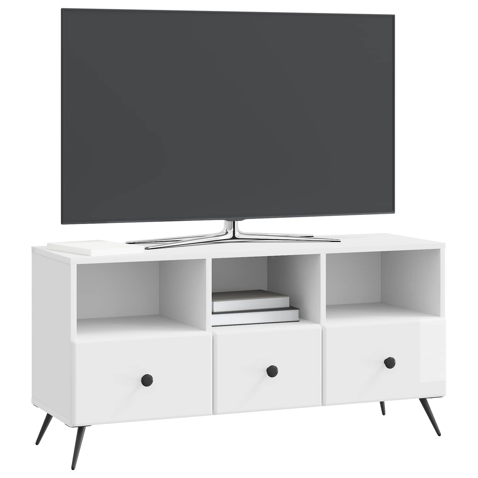 vidaXL Szafka pod telewizor Biały wysoki połysk 102 x 34,5 x 50 cm
