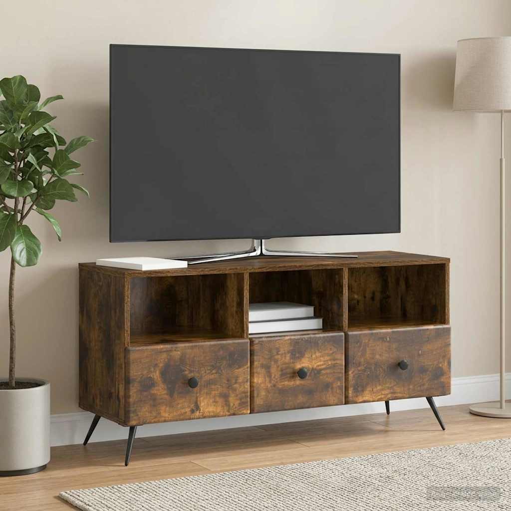 vidaXL Szafka pod telewizor z szufladą Dąb wędzony 102 x 34,5 x 50 cm