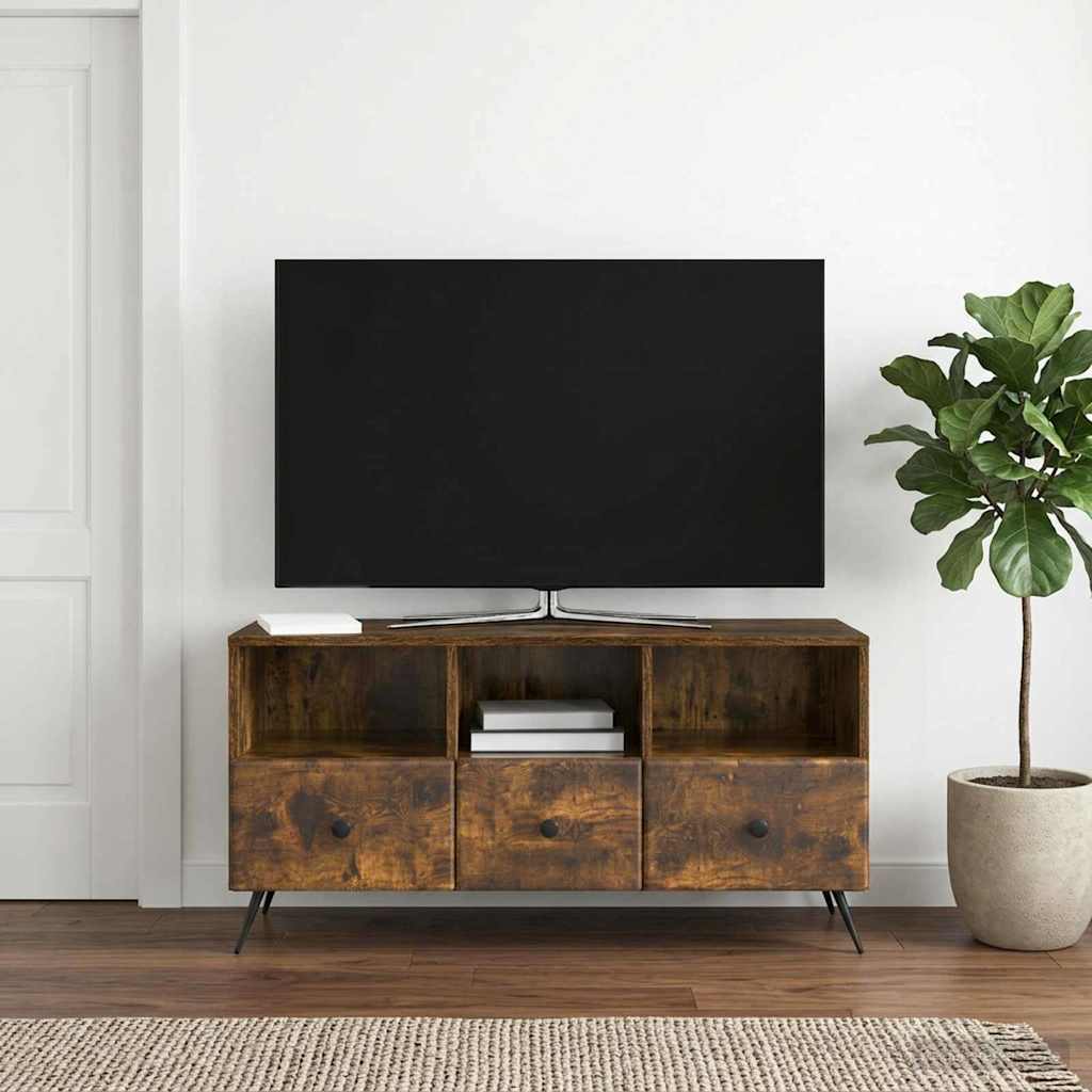 vidaXL Szafka pod telewizor z szufladą Dąb wędzony 102 x 34,5 x 50 cm