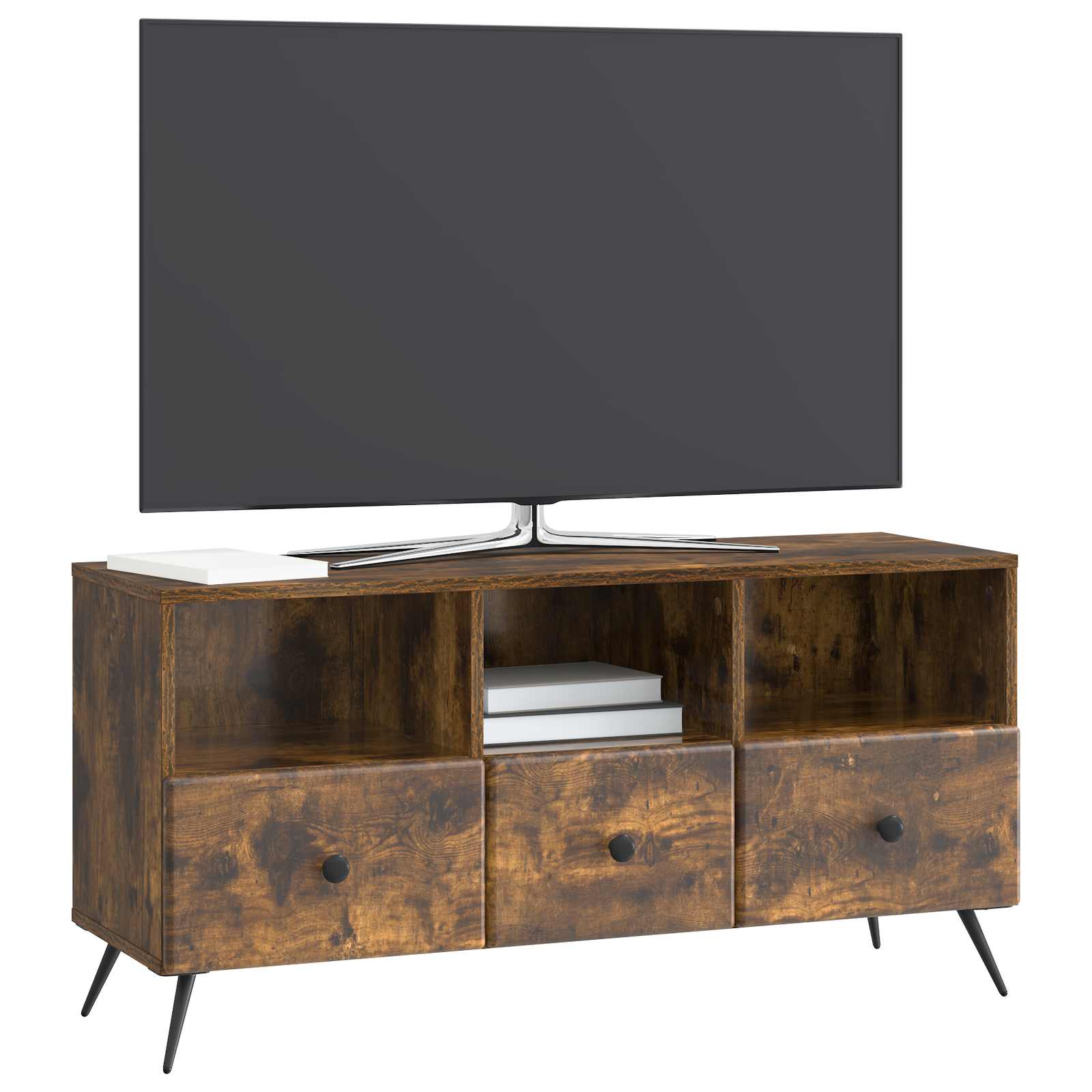 vidaXL Szafka pod telewizor z szufladą Dąb wędzony 102 x 34,5 x 50 cm