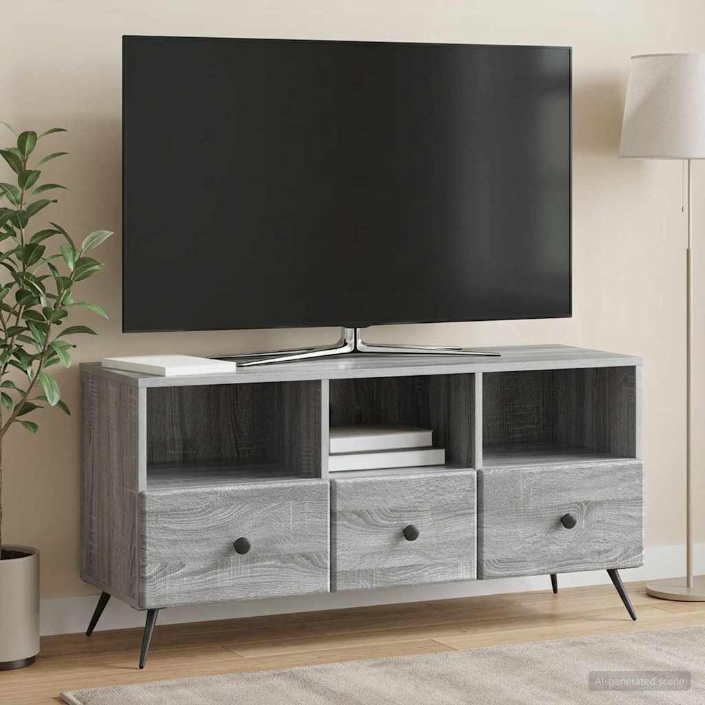 vidaXL Szafka pod telewizor z szufladą Szary Sonoma 102 x 34,5 x 50 cm