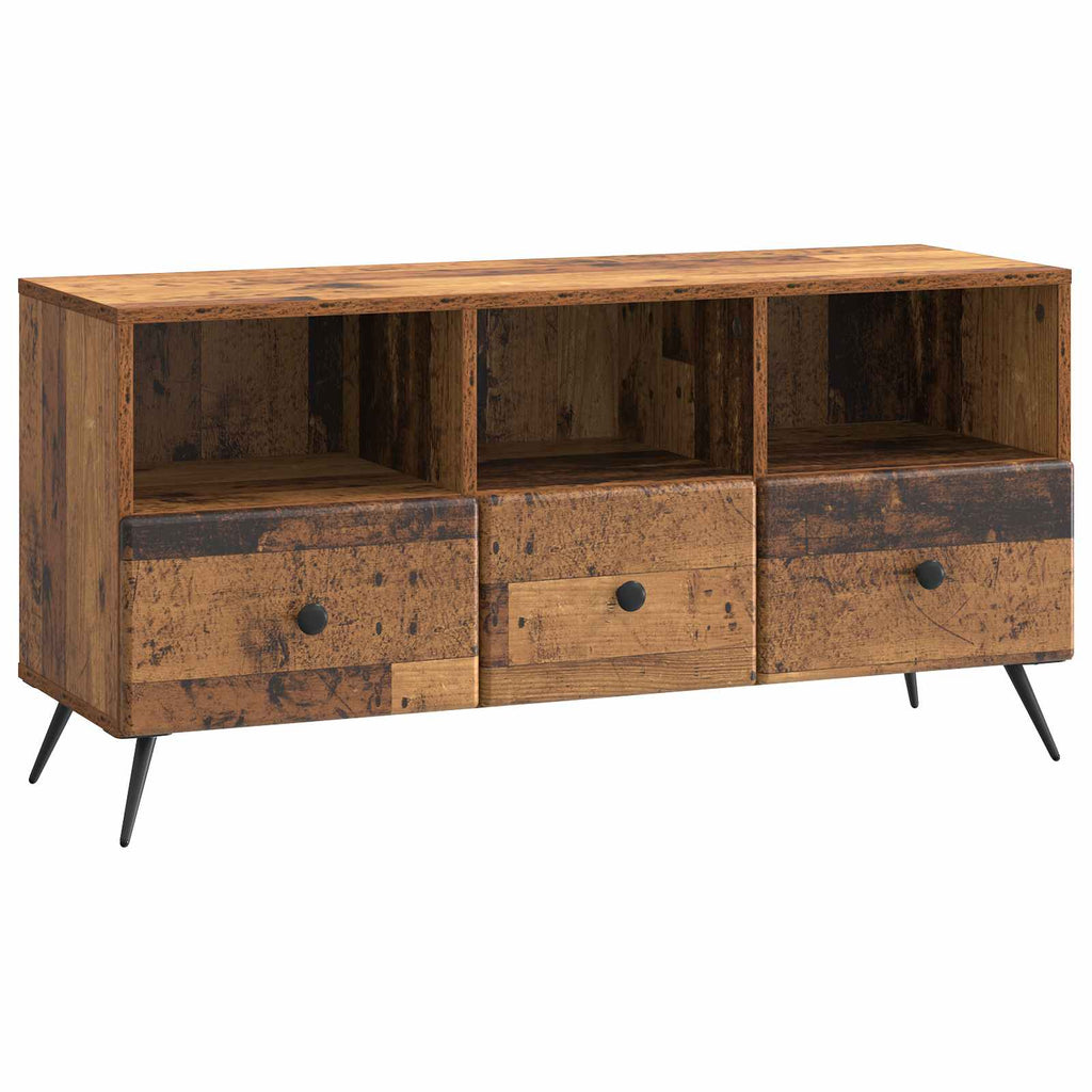 vidaXL Szafka pod telewizor z szufladą Stare drewno 102 x 34,5 x 50 cm