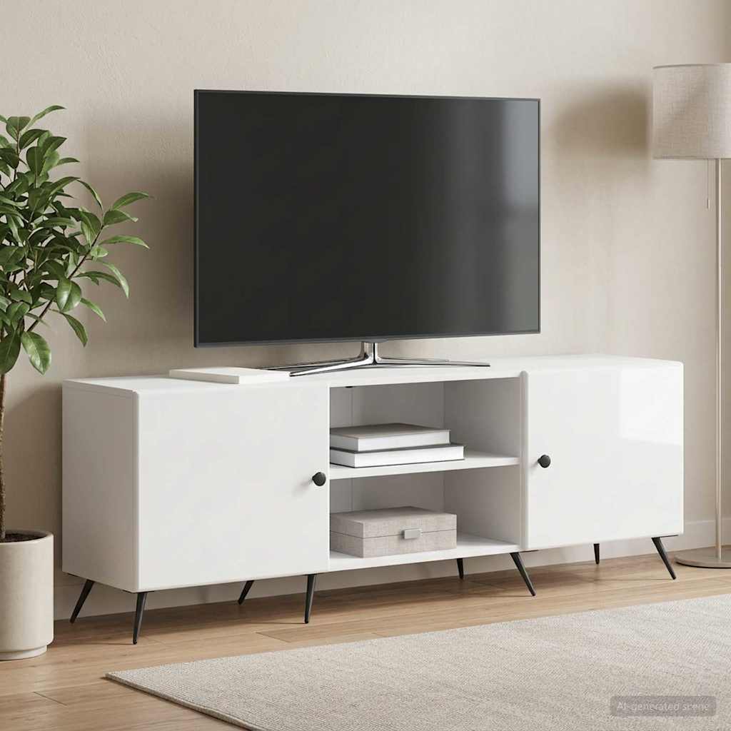 vidaXL Szafka pod telewizor Biały wysoki połysk 150 x 31 x 50 cm