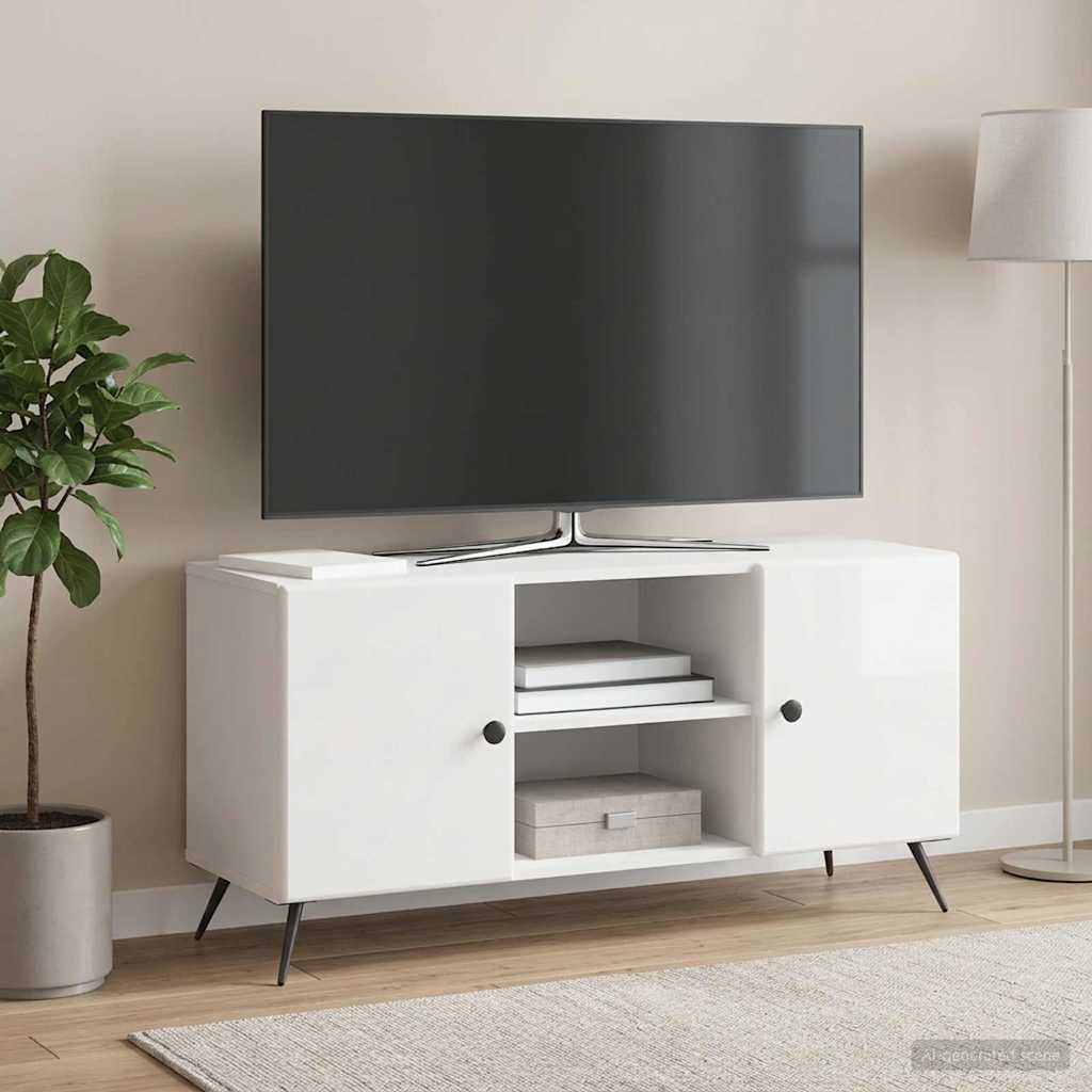 vidaXL Szafka pod telewizor Biały wysoki połysk 102 x 34,5 x 50 cm