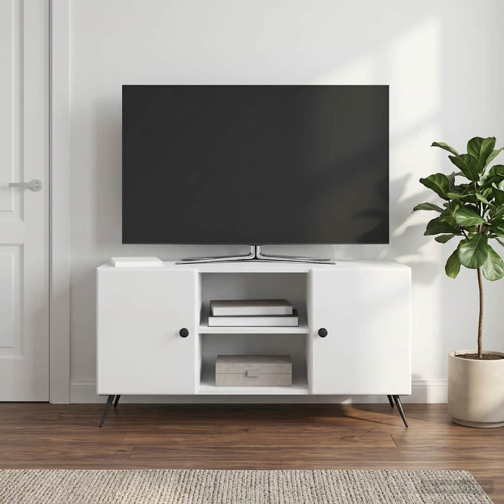 vidaXL Szafka pod telewizor Biały wysoki połysk 102 x 34,5 x 50 cm