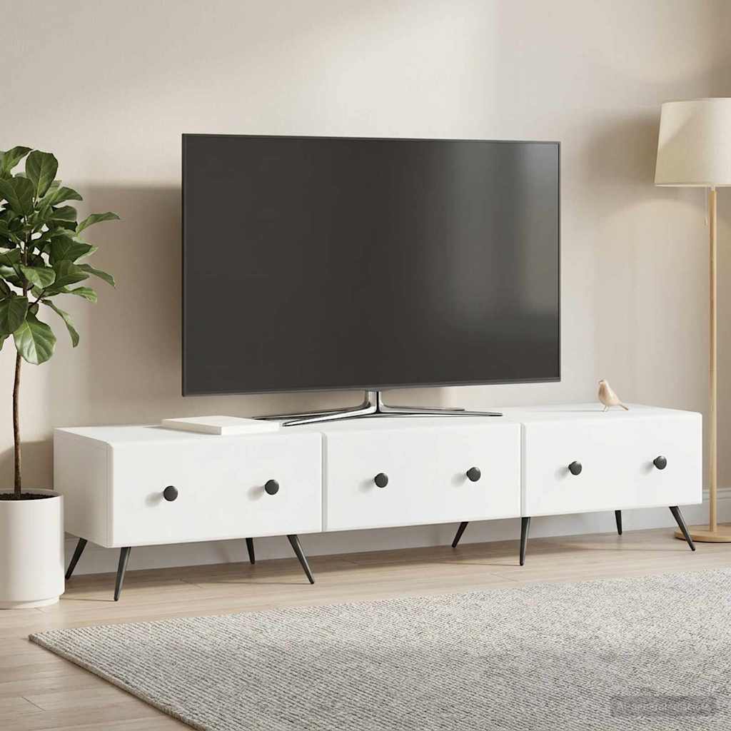 vidaXL Szafka pod telewizor z szufladą Biały 147 x 34,5 x 30 cm