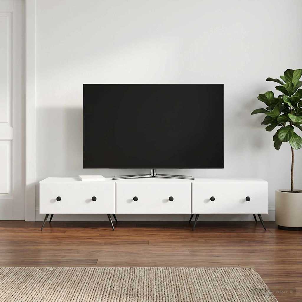 vidaXL Szafka pod telewizor z szufladą Biały 147 x 34,5 x 30 cm