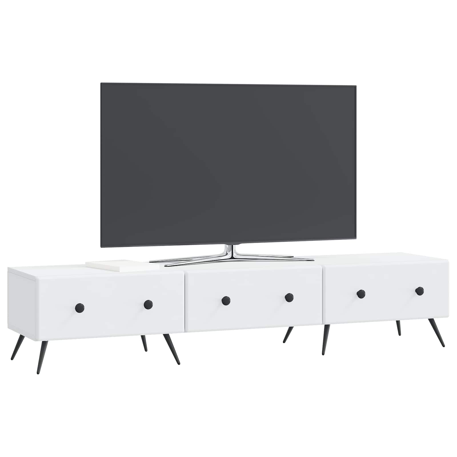 vidaXL Szafka pod telewizor z szufladą Biały 147 x 34,5 x 30 cm