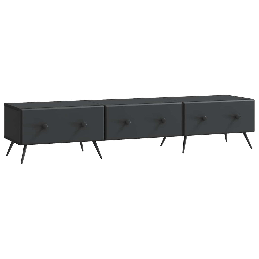 vidaXL Szafka pod telewizor z szufladą Czarny 147 x 34,5 x 30 cm