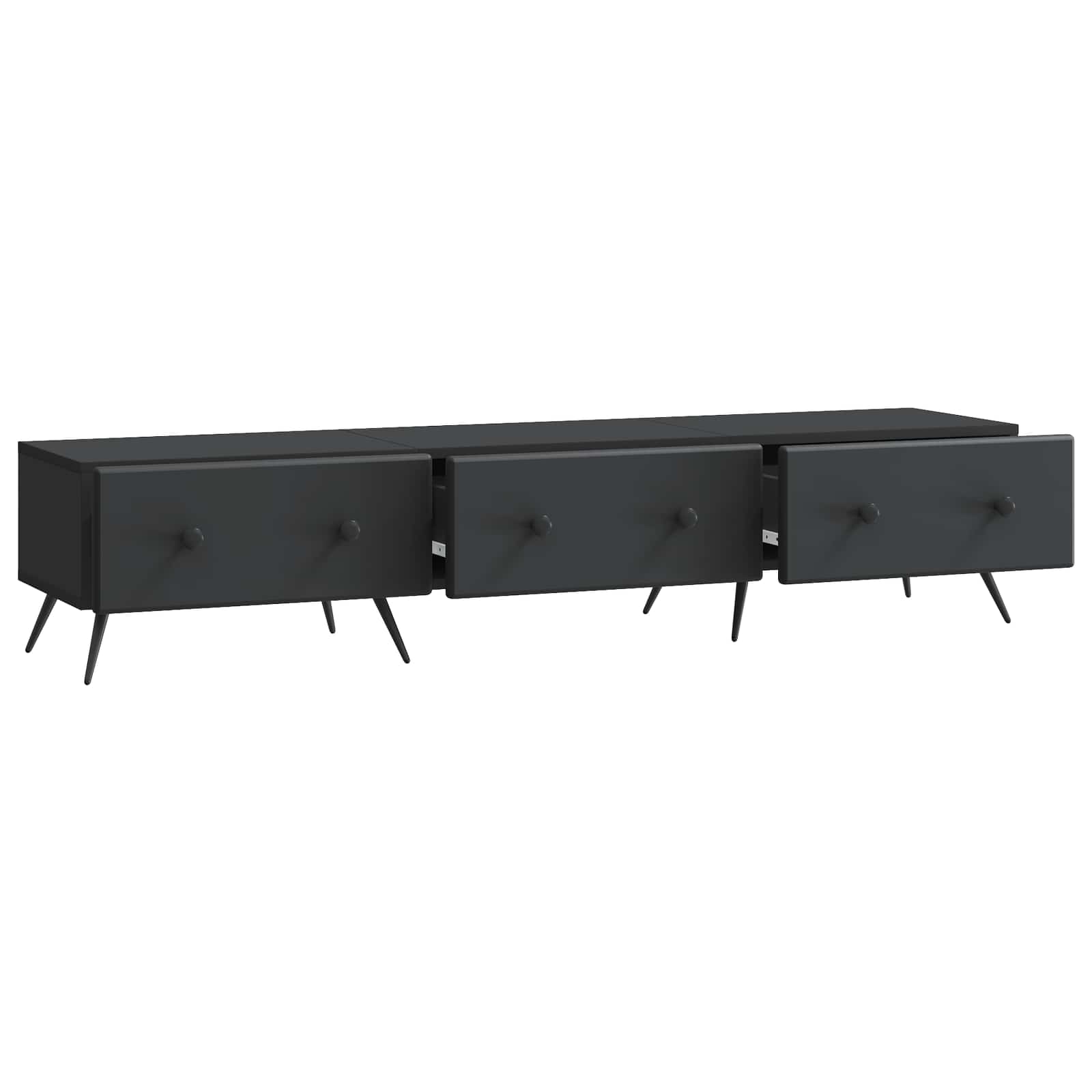 vidaXL Szafka pod telewizor z szufladą Czarny 147 x 34,5 x 30 cm