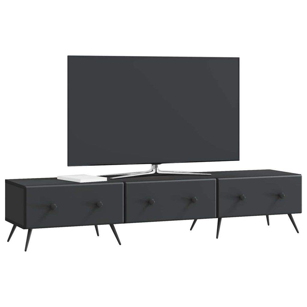 vidaXL Szafka pod telewizor z szufladą Czarny 147 x 34,5 x 30 cm