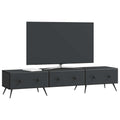 vidaXL Szafka pod telewizor z szufladą Czarny 147 x 34,5 x 30 cm