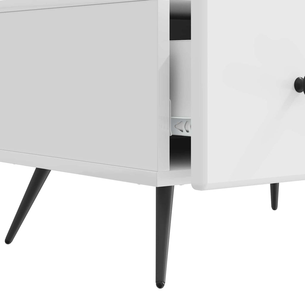 vidaXL Szafka pod telewizor Biały wysoki połysk 147 x 34,5 x 30 cm
