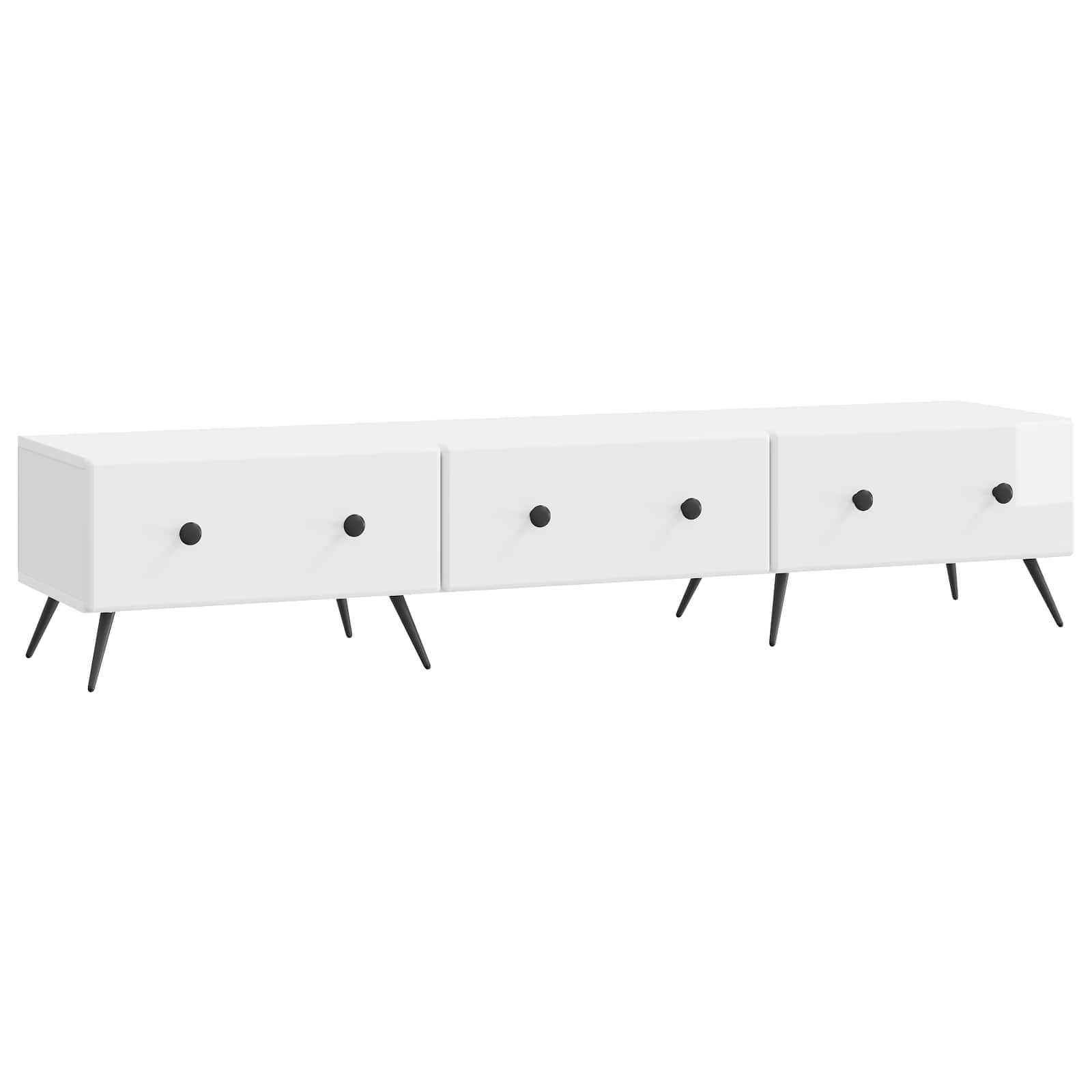 vidaXL Szafka pod telewizor Biały wysoki połysk 147 x 34,5 x 30 cm
