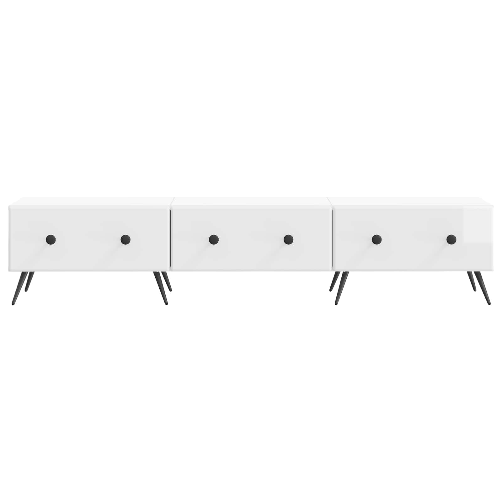 vidaXL Szafka pod telewizor Biały wysoki połysk 147 x 34,5 x 30 cm