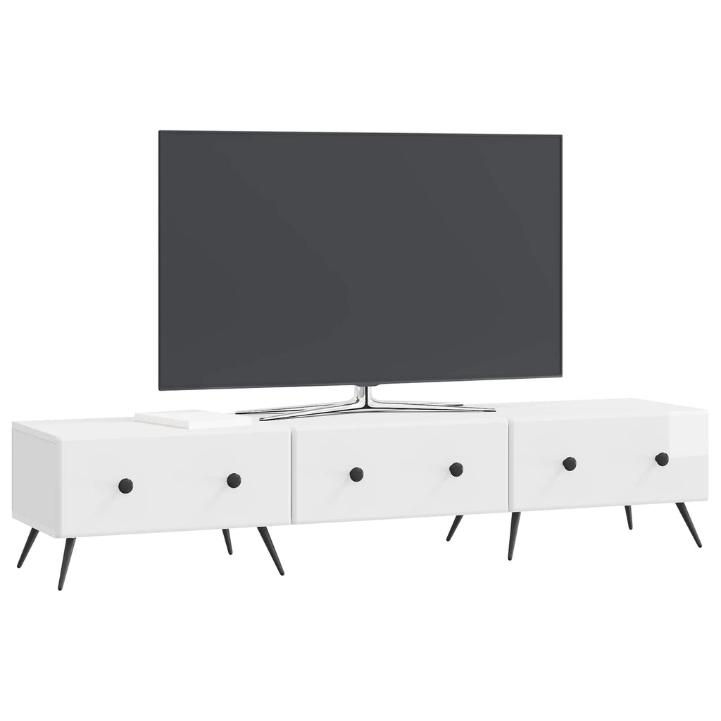 vidaXL Szafka pod telewizor Biały wysoki połysk 147 x 34,5 x 30 cm