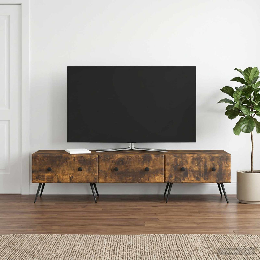 vidaXL Szafka pod telewizor z szufladą Dąb wędzony 147 x 34,5 x 30 cm